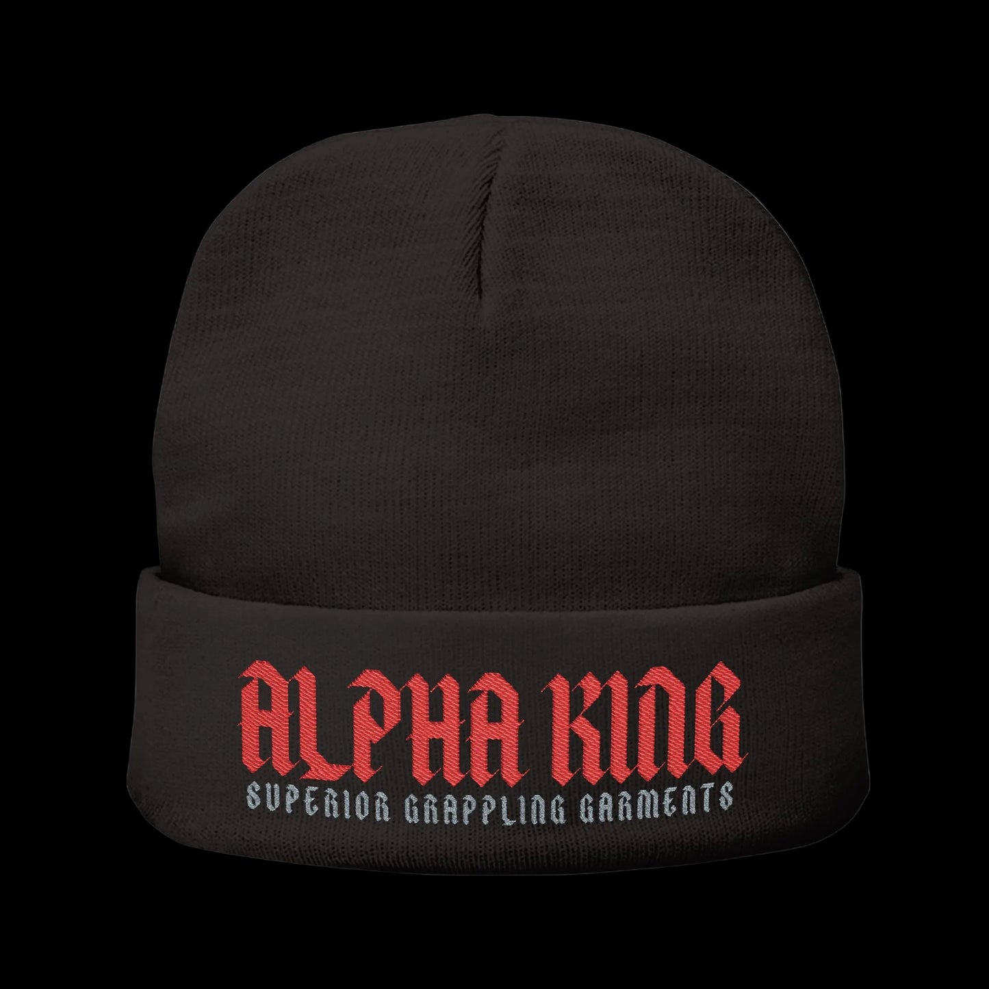 Alpha King Embroidered Knit Beanie