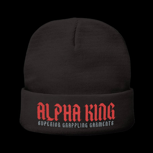 Alpha King Embroidered Knit Beanie